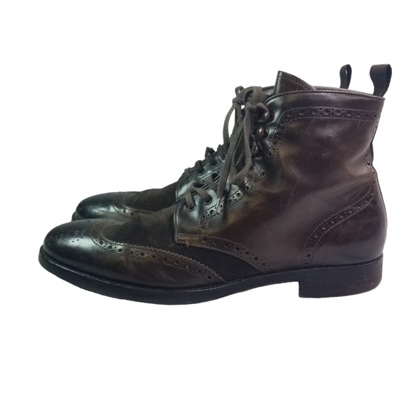 To Boot New York Brennan brown wingtip brogue lace up boots - Picture 2 of 13